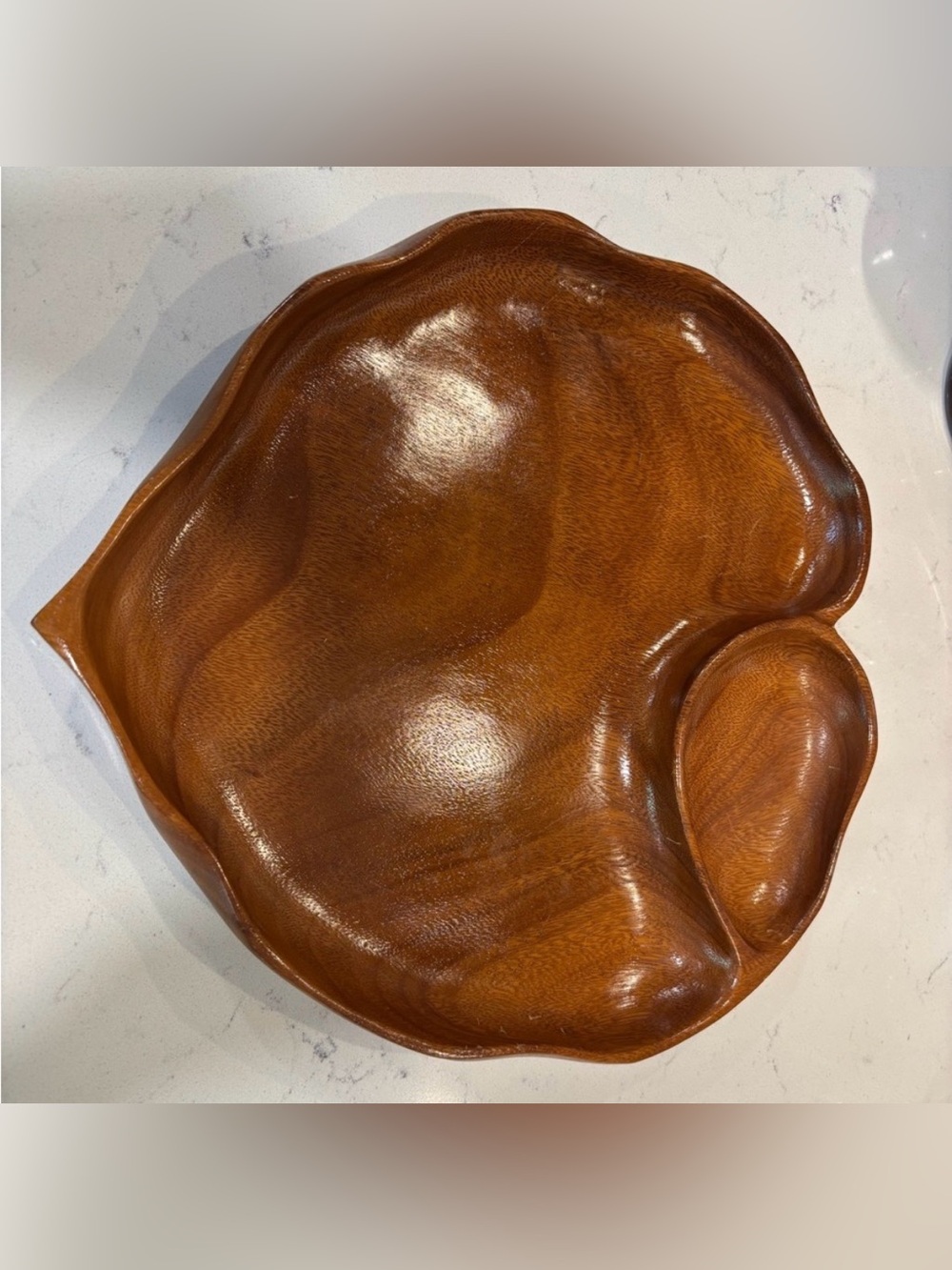 House of Monkeypod Vintage Hawaiian Chip Dip Bowl Leaf Shaped Serving Dish